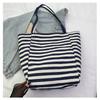 Модные полосатые двусторонние холщовые женские сумки через плечо, повседневные, большой вместимости, женские сумки, летняя новая пляжная дорожная свободная ленивая большая сумка-тоут
