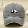Baseball Cap, Lazy Panda Cartoon Print, Retro Soft Top Duckbill Cap, Outdoor Sports, Running and Leisure Choice