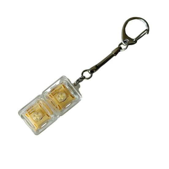 Keyboard Fidget Toy 2-in-1 Keyboard Decompression Button Finger Clicker Toy 2-Keys Fidget Keychain Work Travel Stress Relief Desk Toy