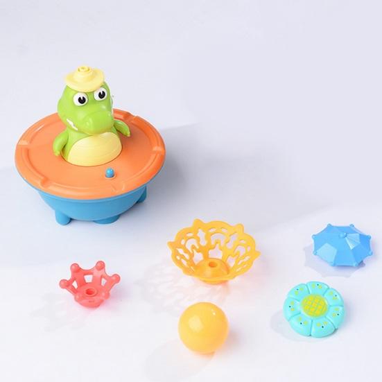 Автоматическое распыление Крокодил Игрушка для ванны Светодиодная подсветка и вращающаяся душевая лейка Веселый фонтан для ванны для мальчиков и девочек