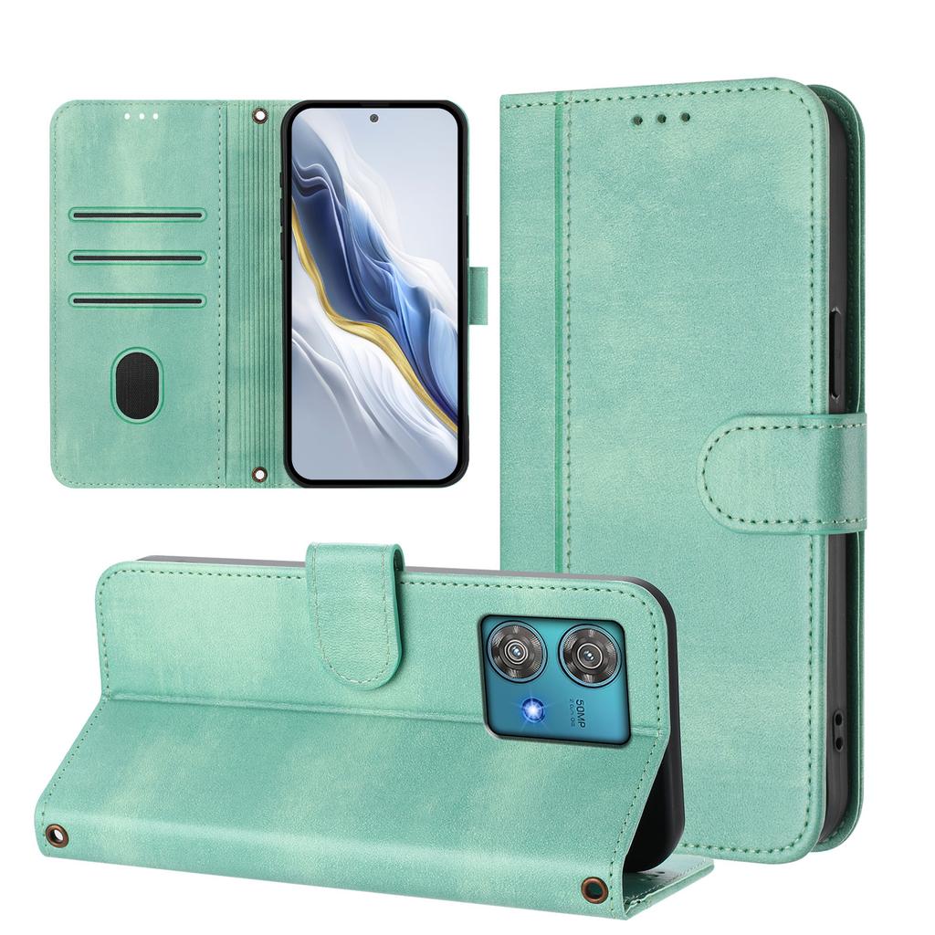 For Motorola Edge 40 Neo 5G Cases Wallet Stand Retro Texture Leather Phone Cover with Lanyard
