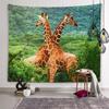 Настенный художественный декор с животными, гобелен с акулой, леопардом, милый кролик, жираф, гобелен, детская комната, спальня, общежитие, украшение дома