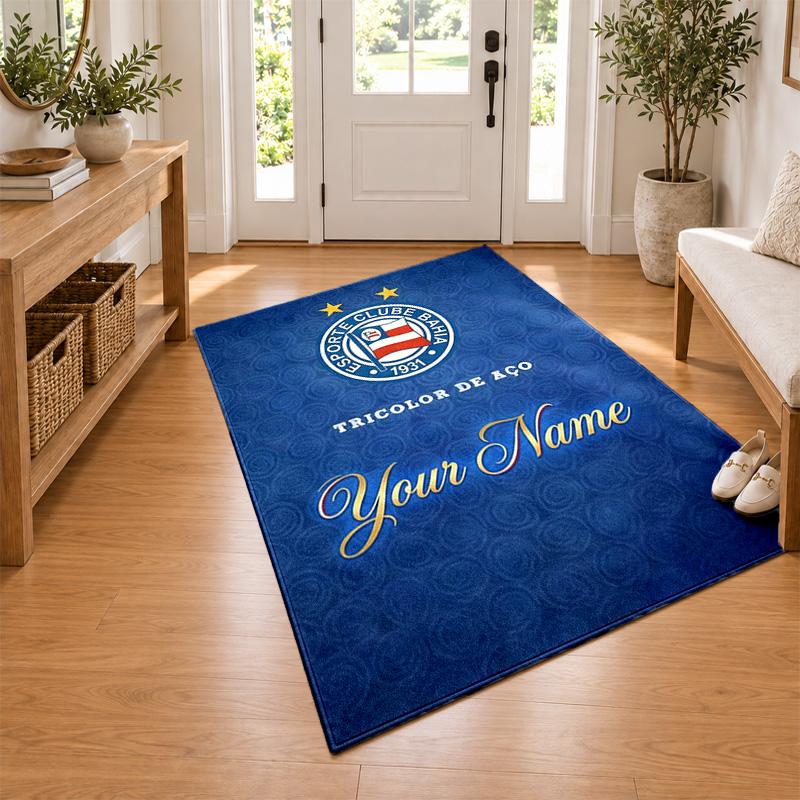 Esporte Clube Bahia Custom Name Personalized Rug Non‑Slip Doormat Floor Carpet Housewarming Birthday Gift for Family Friends