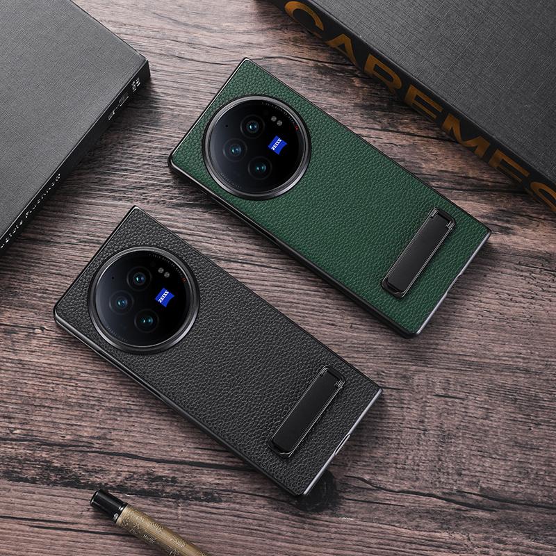 Для vivo X Fold3 Pro Чехол для мобильного телефона Противоударный PC+PU кожа Скрытая подставка Чехол