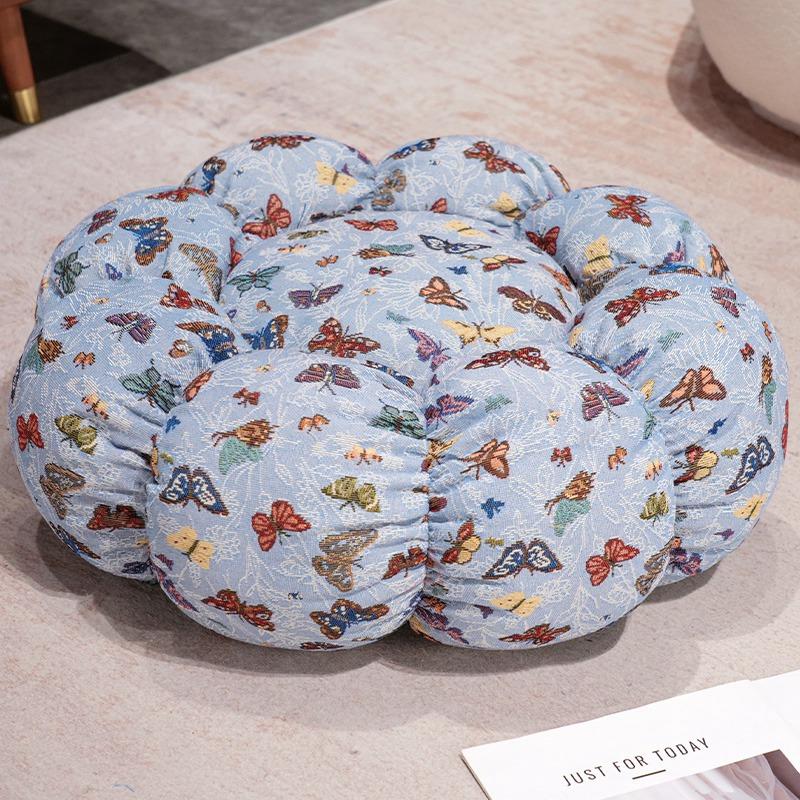 Cartoon Pattern Seat Cushion Chinese Floral Futon Floor Cushion Ground Seat Cushion Home Seat Pier Girl Tatami Futon Cushion