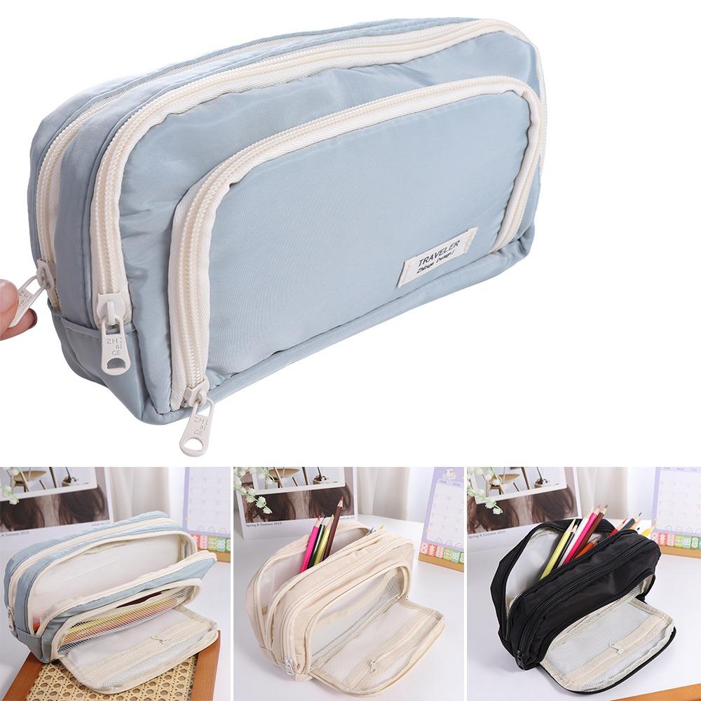 Stationery Large Capacity Pencil Bag Aesthetic Simple Stationery Holder Bag School Cases Children Gifts