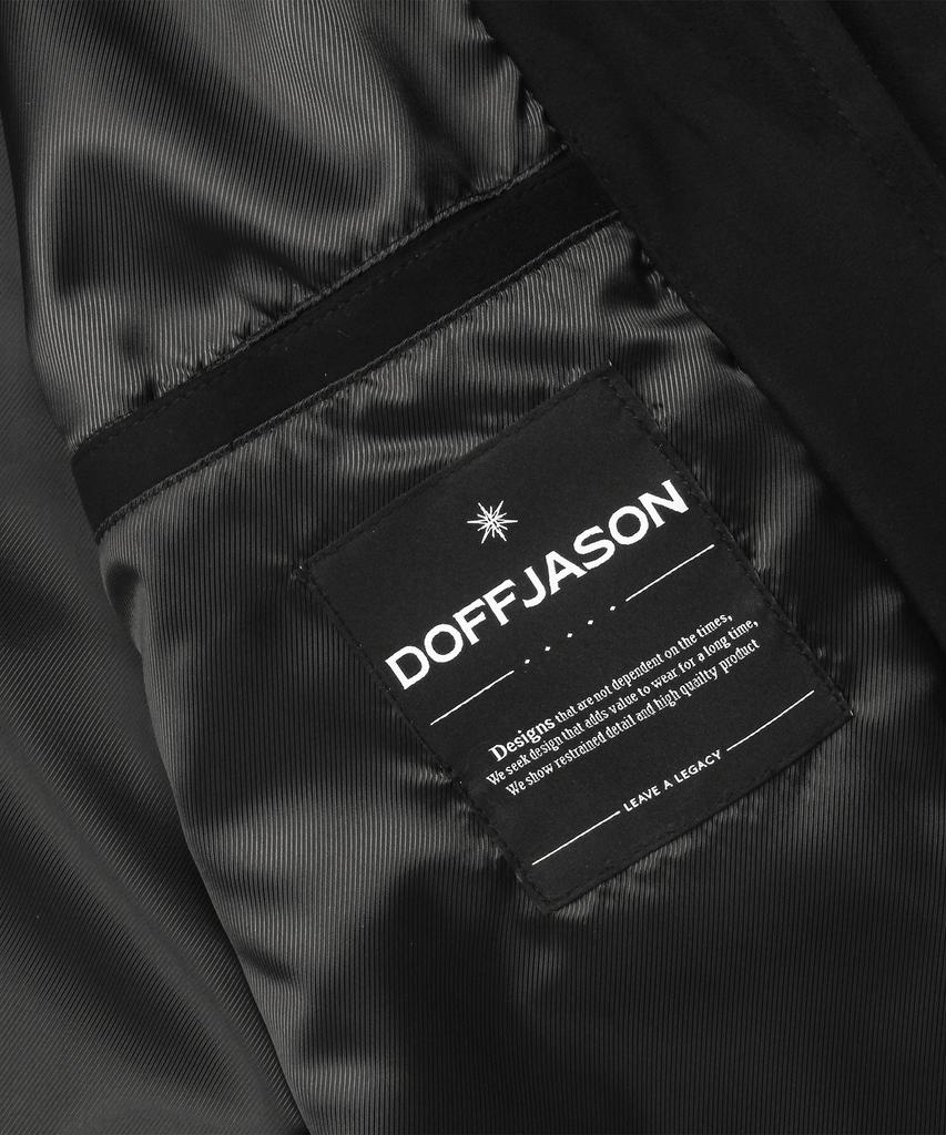 Doffjason Оверсайз Замшевая Однобортная Куртка-Пулловер Черная