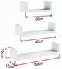Ex3 Small White Hanging Shelf, Set Of 3 Shelves