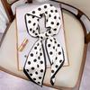 Korean Polka Dot Skinny Scarf: Imitation Silk Spring/Summer Neck Scarf & Headband Tie for Women