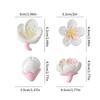 4 Pieces With Creative Fresh Garden Flowers Refrigerator Magnet Cartoon Flower Tulip Resin Decorative Board Magnetic Sticker