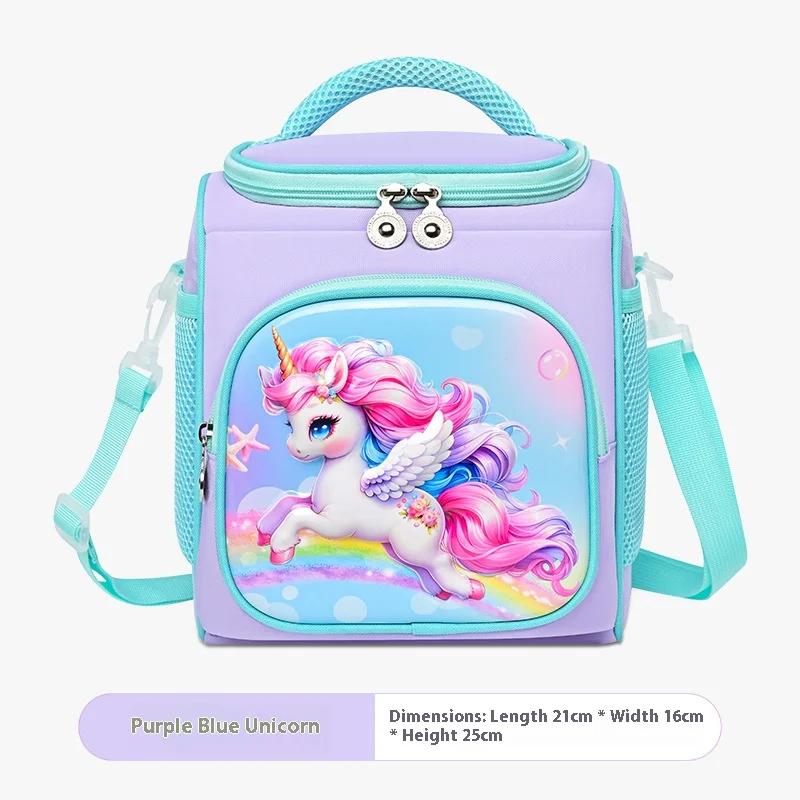 Children's Cartoon Insulated Lunch Bag Portable Kids Handbag Style Breathable Beach Picnic Meal Bag for Primary School Students
