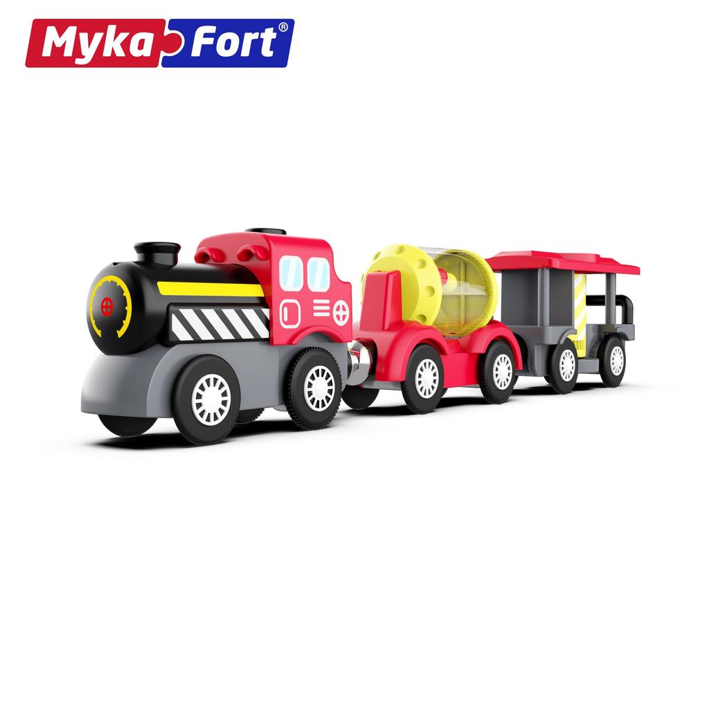 Маленький поезд, деревянная дорожка, электрическая игрушка, праздничный автомобиль Simon, детская деревянная образовательная собранная игрушечная машина