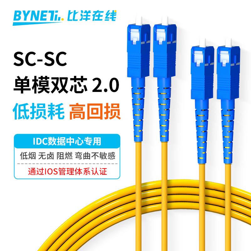 BYNET Telecom-Grade Single-Mode Duplex Fiber Optic Patch Cable