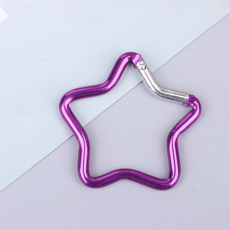 Алюминиевый карабин в форме пятиконечной звезды, зажим для ключей, брелок для ключей на открытом воздухе, крючок для бутылки, подвесная пряжка