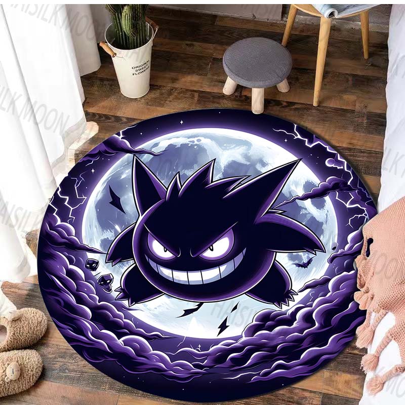 Potdemiel Japan Game G-Gengar Printed Round Rug, Bedroom, Living Room Carpet, Doormat, Picnic, Sofa Table, Decor,Rug, Floor Mat