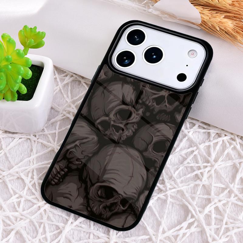 Чехол для телефона в готическом стиле с черепом для iPhone 17 Air 16 15 11 12 14 13 Pro Max Ударопрочный чехол