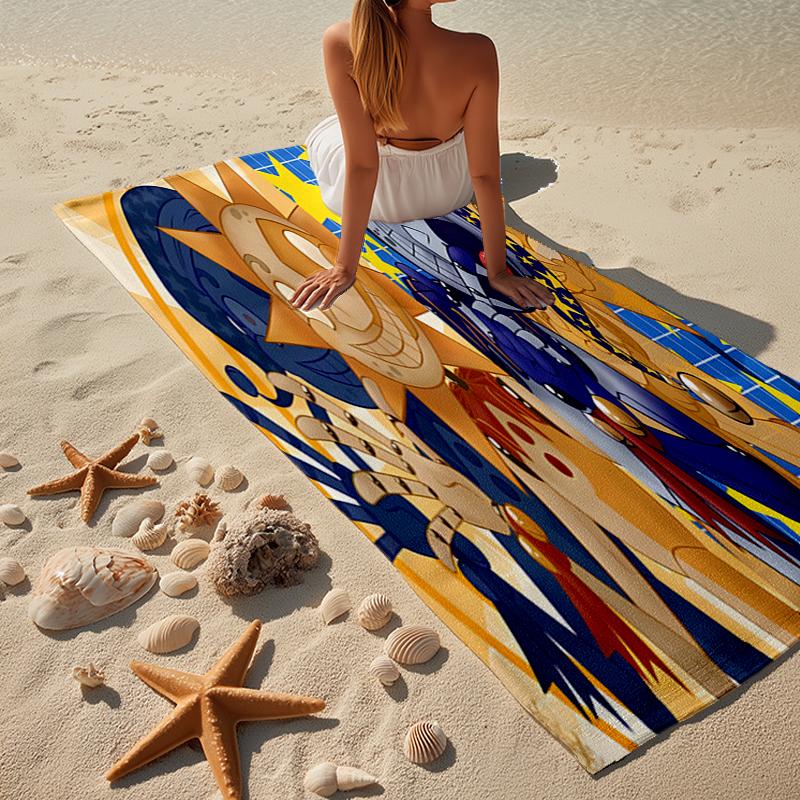 Skull And Sun Carnival Beach Towel, Super Soft Microfiber, Gift for Her/Him, Birthday, for Pool, Beach, Travel, Home Decor Fan gifts