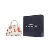 COACH Sydney Coated Canvas Leather Shoulder Bag , Crossbody Bag , Handbag Small Women's White (Unisex) Handbags CF421 IMCAH
