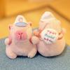 Cartoon Capybara Plush Keychain Pendant Stuffed Animals Doll Toys Backpack Hangings Decoration