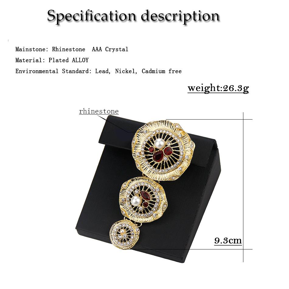 Gold Color Pearl Brooch Ladies Brooch Hijab Brooch Long Flower Wedding Jewelry Gift