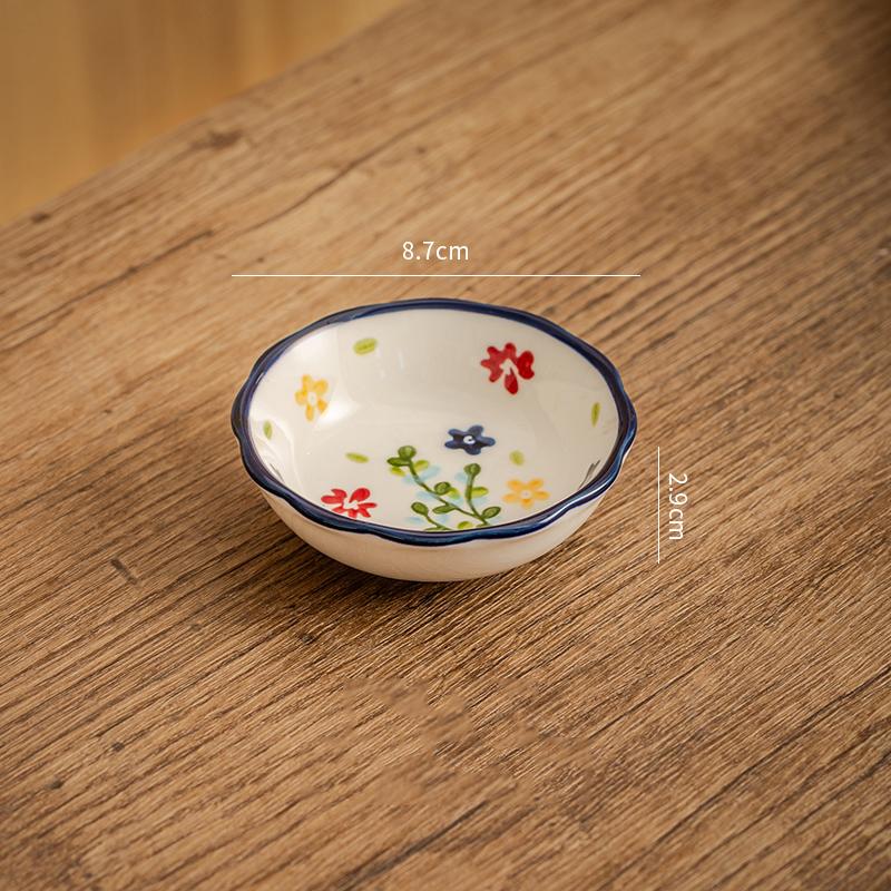Керамическая тарелка с маленькими цветами в стиле ретро, креативная бытовая посуда, ресторан, изысканные блюда, салатная тарелка, изысканные рыбные тарелки