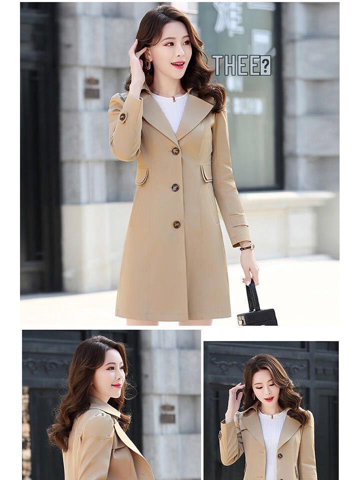 Women's Petite British-Style Trench Coat, Spring/Autumn 2025, Popular Mid-Length Casual Korean Design