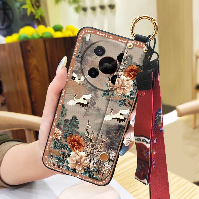 Fashion Elderly lady Phone Case For ZTE Blade V70 Max/Nubia V70 Max Phone Holder Lanyard Back Cover Soft case For Mom