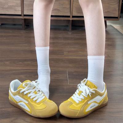 Гоночные туфли в гонконгском стиле, парные, на мягкой подошве, туфли Форреста Гампа, женские, осенние новинки, желтые, ретро, спортивные, повседневные, для моральной подготовки