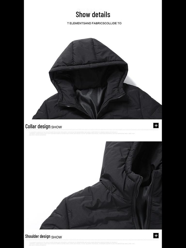 Мужская флисовая куртка с капюшоном из хлопка, теплая зимняя студенческая куртка, размер плюс, ультразвуковой дизайн