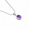 Real Oval Amethyst Pendant 92.5 Silver Women's Pendant Amethyst Locket for Her