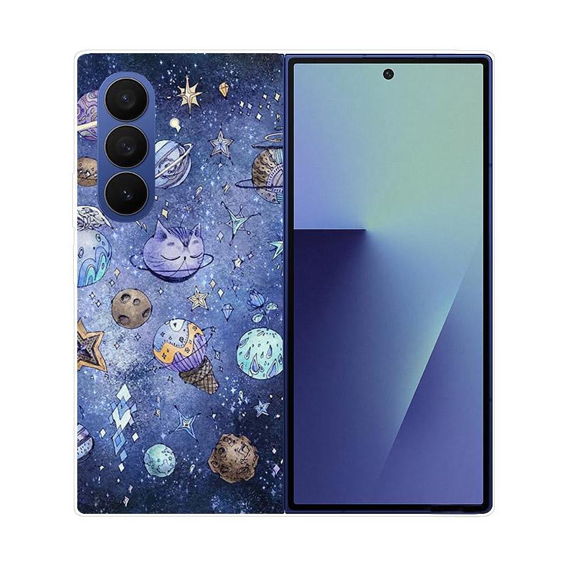 Прозрачный складной чехол для телефона Samsung Galaxy Z Fold 6 7 Прозрачная ударопрочная жесткая крышка из ПК для Samsung Z Fold7 Fold6 Чехол Capa