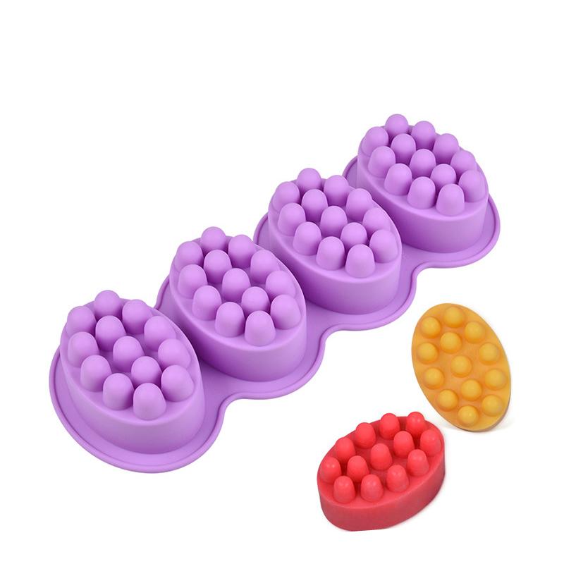 LMETJMA 3D Silicone Massage Bar Soap Molds Handmade Soap Molds for Soaps Making DIY Hair Scalp Brush Soap Bar Molds JT356