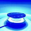 TOPKU 4.7" LED Rotating Beacon Strobe Light with 48 LEDs, Magnetic Suction Cup Base, 12-24V, 80W Power Supply, Brilliantly Bright and Compact (Blue