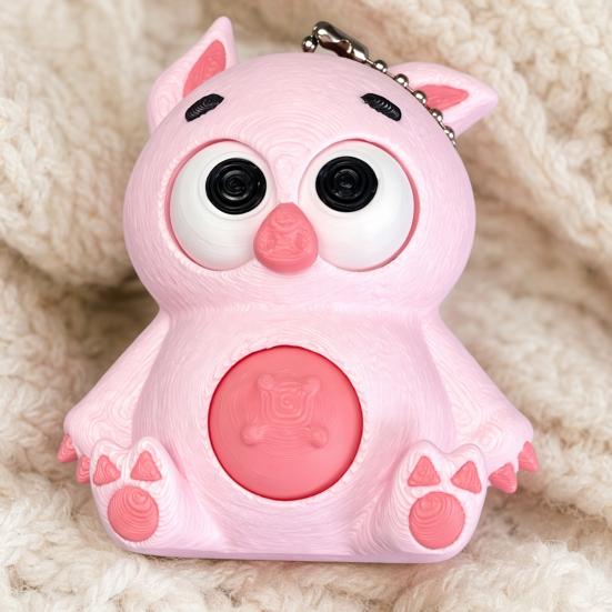 3D Printed Animals Fidget Clicker Keychain, Anxiety Stress Relief Sensory Toy, Cartoon Animal Charm for Backpack, Keys, Bags