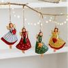 Cartoon Retro Old Iron Christmas Angel Girl Decoration Pendant Christmas Tree Decoration Multicolor Wrought Hanging Pendants Handicraft Gift