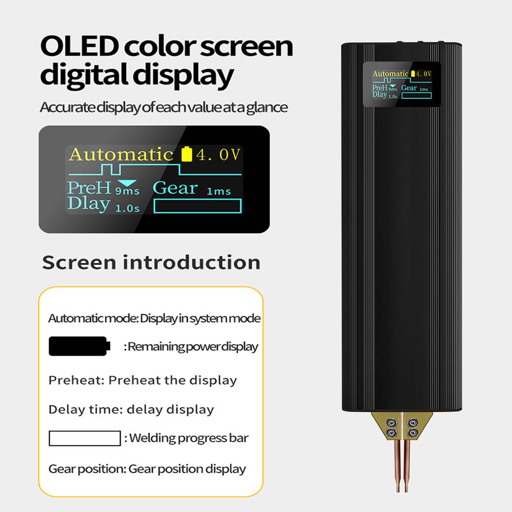 Portable Handheld Spot Welding Machine 80 Gears Spot Welder Adjustable  LCD Digital Display 18650 Battery Spot Welding