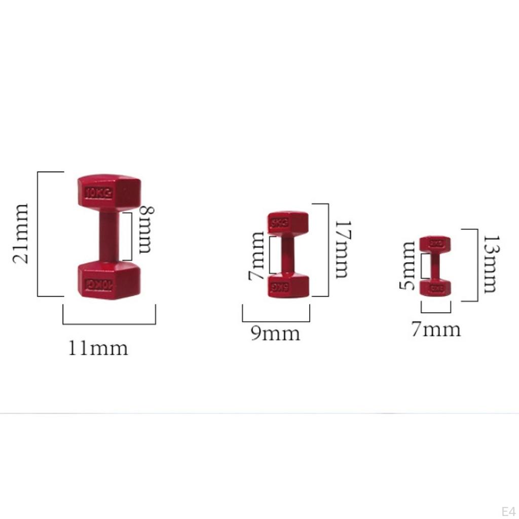 3 Pieces ,Miniature Kettle Bell, Miniature Barbell,Micro Landscape Decor, DIY, Lovely Mini Dumbbells