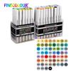 Finecolour EF101 160 Цветов Маркеры для Каллиграфии на Спиртовой Основе Двусторонние Кисть-Наконечник Арт-Маркеры для Рисования