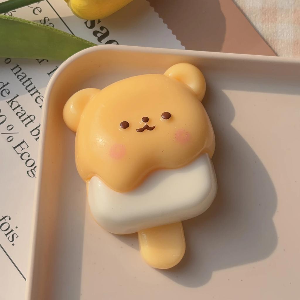 Мороженое-мишка Squishy Игрушка 1 шт., Большой Мягкий TPR Медленно Поднимающийся Мячик-Антистресс, Сенсорная Игрушка-Фиджет для Детей, Нетоксичный Подарок на День Рождения