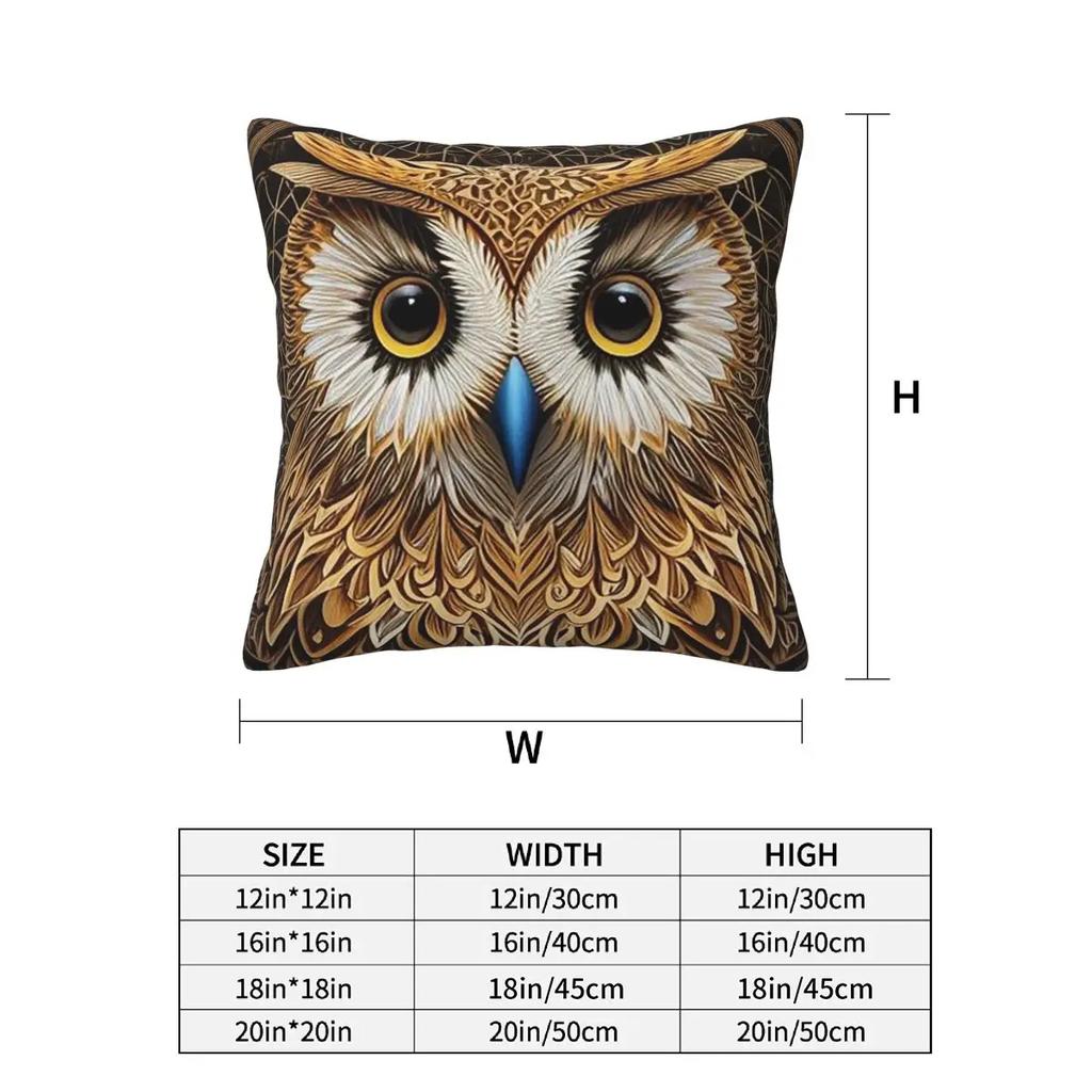 Owl Beliefs Print 5 2 Pcs Square Pillowcase Pillow Cover Cushion Decor Comfort Throw Pillow For Home Car