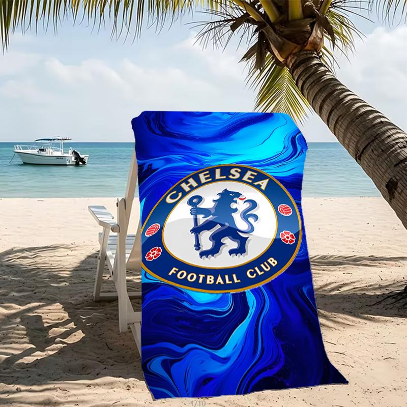 Beach Towel with Chelsea FC logo Pattern - soft,absorbent,machine washable Lightweight&Modern,swimming,Travel Essentials