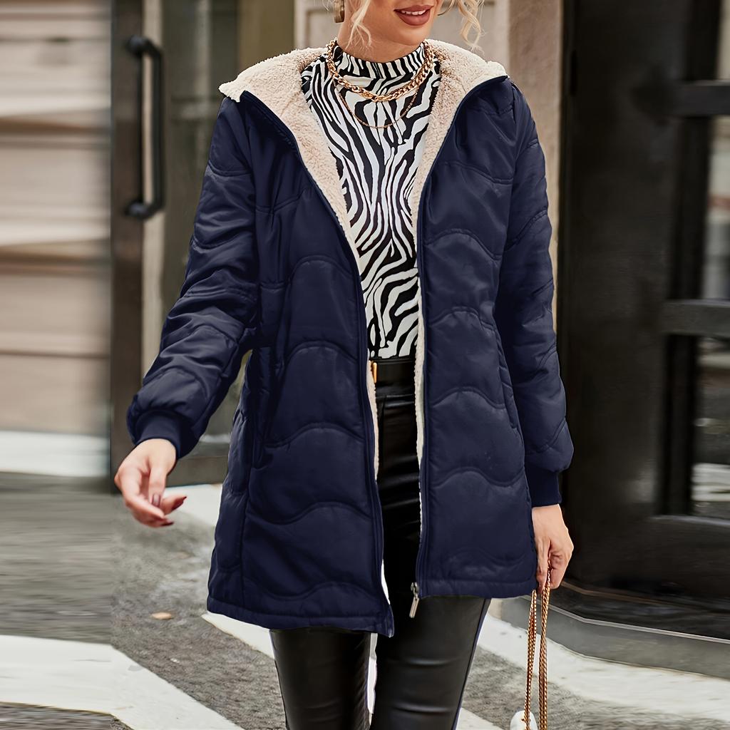 Women's Solid Color Thick Long Sleeve Fashion Coat Jacket