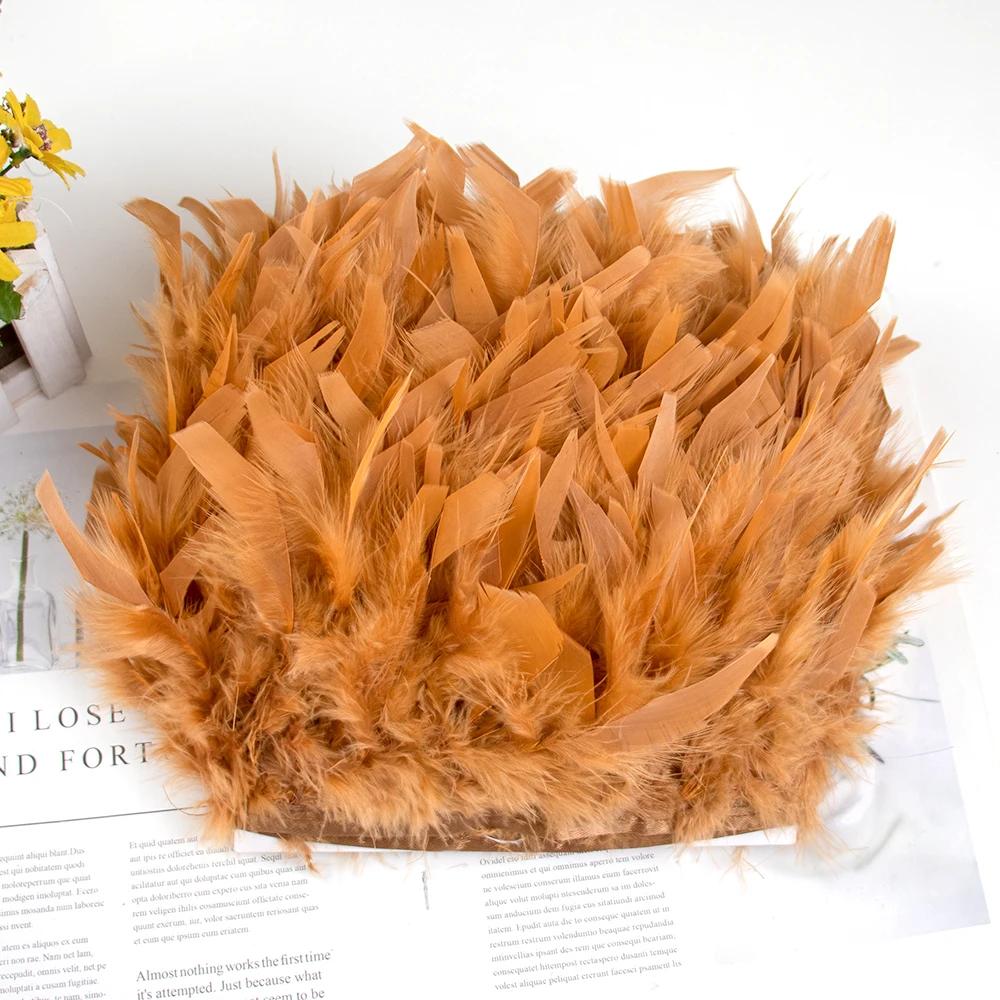 Feather White Turkey Feathers Trim 10-15cm/4-6inch Natural Feather Ribbon for Sewing Clothing Fringe Plumes Wedding Decoration