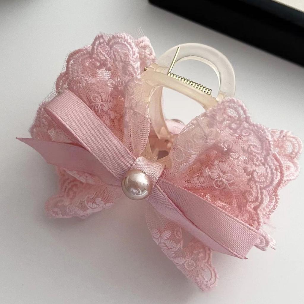 1 шт. Французская супер фея кружевная заколка-бант, принцесса заколка-краб для волос, заколка для полупучка, зажим-акула для волос на затылке