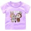 2025 Popular Children's T-shirt LABUBU Printed Cartoon Style Round Neck Short Sleeved Cute and Versatile Girl's Top