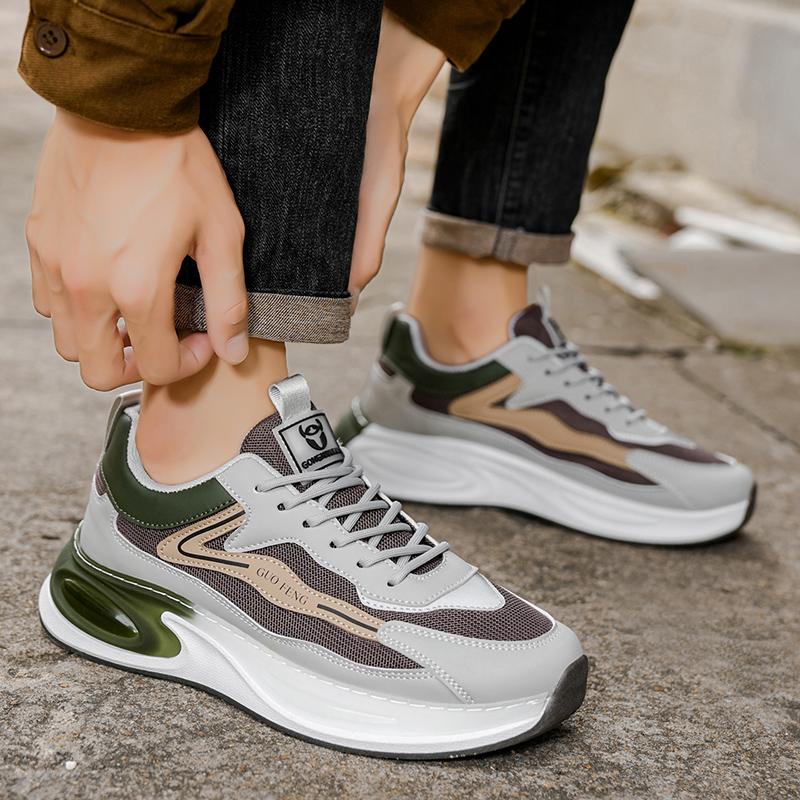 Новые модные мужские кроссовки Four Seasons с толстой подошвой для студентов и мальчиков, трендовые кроссовки с мягкой подошвой, дышащие, повседневные кроссовки для бега