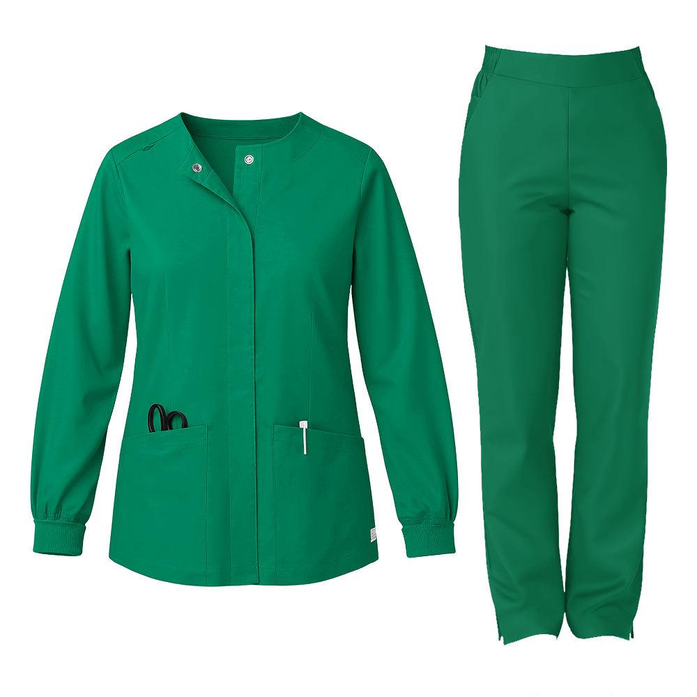 Унисекс хирургический костюм с длинным рукавом и круглым вырезом