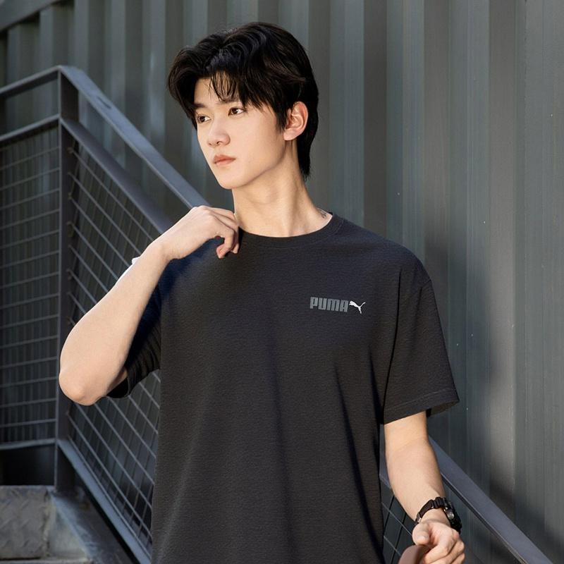 PUMA T Shirts Unisex Black Crew Neck Moderate 691342-01