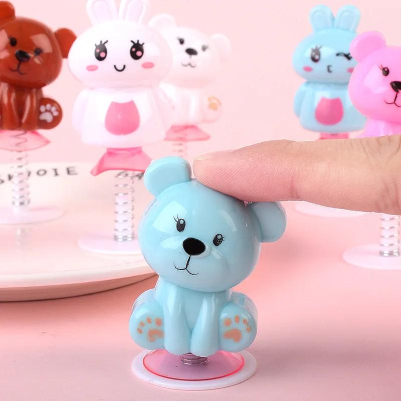 6 шт. детские милые мини-игрушки-прыгуны в виде медведя и кролика, новинка, прикольная шутка, прыгающая кукла, игра для пальцев, детские креативные маленькие подарки