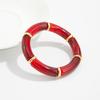 Splicing Bamboo Acrylic Bracelets Leopard Print Geometric Bracelets Curved Tube Bangle  Lady Gifts